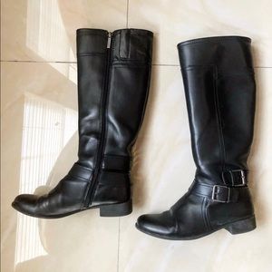 Nine west black leather boots